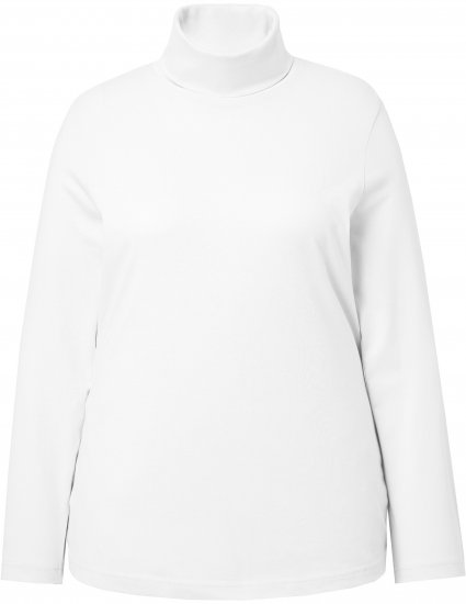 Ulla Popken Basic Long Sleeve Slim Fit Turtleneck Off-White - Hettegensere og collegegensere - 