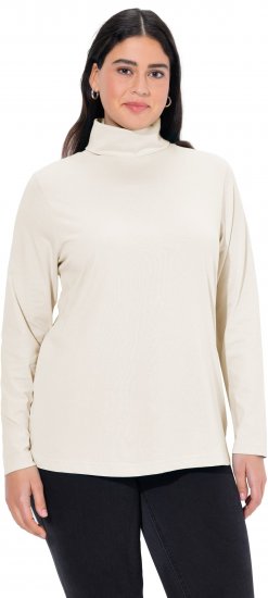 Ulla Popken Basic Long Sleeve Slim Fit Turtleneck Natural - Hettegensere og collegegensere - 
