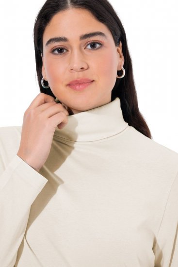 Ulla Popken Basic Long Sleeve Slim Fit Turtleneck Natural - Hettegensere og collegegensere - Myke gensere, hettegensere og strikk
