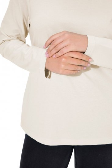Ulla Popken Basic Long Sleeve Slim Fit Turtleneck Natural - Hettegensere og collegegensere - Myke gensere, hettegensere og strikk