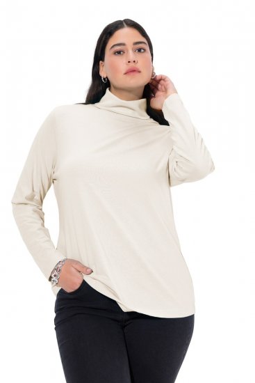 Ulla Popken Basic Long Sleeve Slim Fit Turtleneck Natural - Hettegensere og collegegensere - Myke gensere, hettegensere og strikk