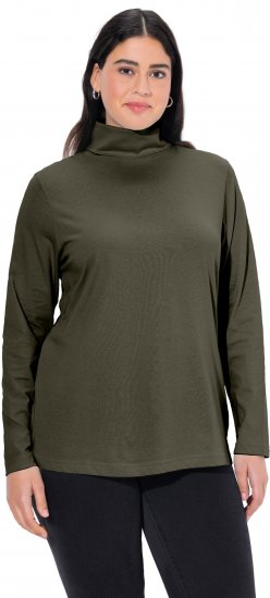 Ulla Popken Basic Long Sleeve Slim Fit Turtleneck Olive - Hettegensere og collegegensere - 