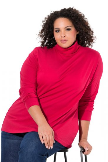Ulla Popken Basic Long Sleeve Slim Fit Turtleneck Red - Hettegensere og collegegensere - Myke gensere, hettegensere og strikk