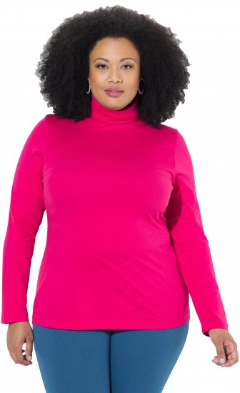 Ulla Popken Basic Long Sleeve Slim Fit Turtleneck Red Pink - Hettegensere og collegegensere - 