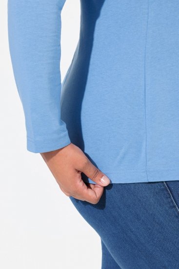 Ulla Popken Basic Long Sleeve Slim Fit Turtleneck Light Cornflower - Hettegensere og collegegensere - Myke gensere, hettegensere og strikk