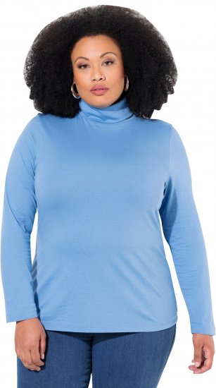 Ulla Popken Basic Long Sleeve Slim Fit Turtleneck Light Cornflower - Hettegensere og collegegensere - 