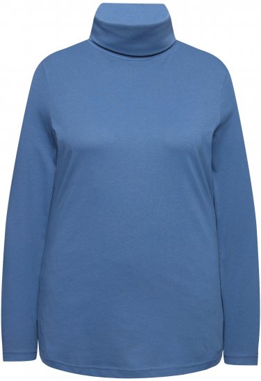 Ulla Popken Basic Long Sleeve Slim Fit Turtleneck Ink Blue - Hettegensere og collegegensere - Myke gensere, hettegensere og strikk