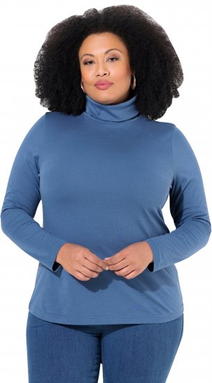 Ulla Popken Basic Long Sleeve Slim Fit Turtleneck Ink Blue - Hettegensere og collegegensere - Myke gensere, hettegensere og strikk