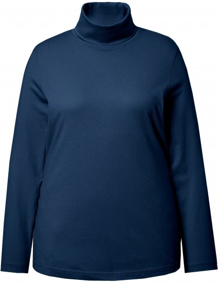 Ulla Popken Basic Long Sleeve Slim Fit Turtleneck Dark Blue - Hettegensere og collegegensere - Myke gensere, hettegensere og strikk