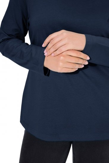 Ulla Popken Basic Long Sleeve Slim Fit Turtleneck Navy Blue - Hettegensere og collegegensere - Myke gensere, hettegensere og strikk