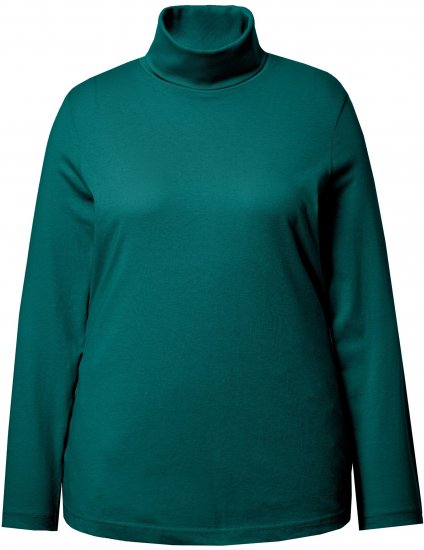 Ulla Popken Basic Long Sleeve Slim Fit Turtleneck Teal Green - Hettegensere og collegegensere - Myke gensere, hettegensere og strikk
