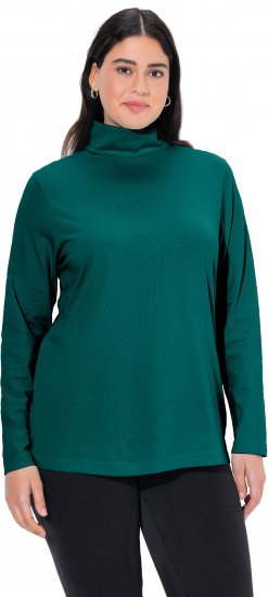 Ulla Popken Basic Long Sleeve Slim Fit Turtleneck Teal Green - Hettegensere og collegegensere - Myke gensere, hettegensere og strikk