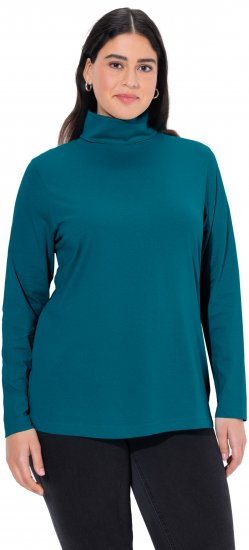 Ulla Popken Basic Long Sleeve Slim Fit Turtleneck Cerulean - Hettegensere og collegegensere - 