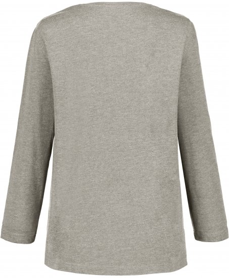 Ulla Popken Back To Basics V-Neck Relaxed Fit Cotton Tee Light Grey Melange - T-skjorter - 