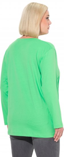 Ulla Popken Back To Basics V-Neck Relaxed Fit Cotton Tee Mint Green - T-skjorter - 