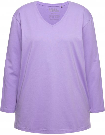 Ulla Popken Back To Basics V-Neck Relaxed Fit Cotton Tee Pale Lilac - T-skjorter - 