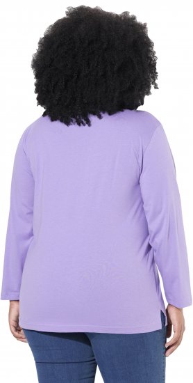 Ulla Popken Back To Basics V-Neck Relaxed Fit Cotton Tee Pale Lilac - T-skjorter - 