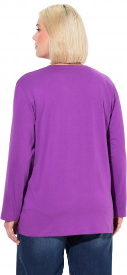 Ulla Popken Back To Basics V-Neck Relaxed Fit Cotton Tee Purple - T-skjorter - 