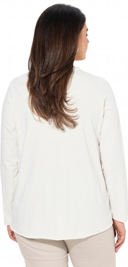 Ulla Popken Star Long Sleeve Graphic Tee Off-White - Trykket T-skjorter for dame - 