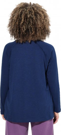 Ulla Popken Inverted Seam Long Sleeve Graphic Tee Ink Blue - T-skjorter - 