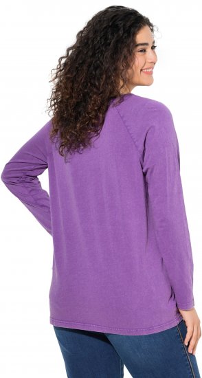Ulla Popken Dream Rhinestone Lettering Long Sleeve Tee Light Plum - Trykket T-skjorter for dame - 