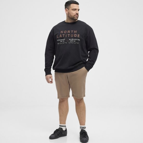 North Latitude Sweatshirt Black TALL - HERREKLÆR MT-6XLT - Klær for høye menn