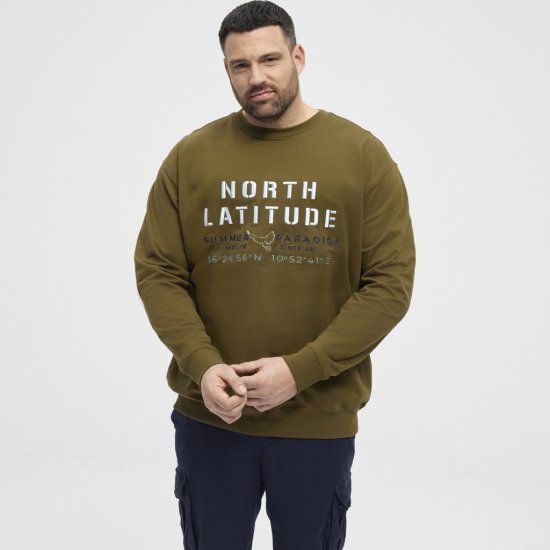 North Latitude Sweatshirt Army Green - Gensere og hettegensere - Store hettegensere - 2XL-14XL