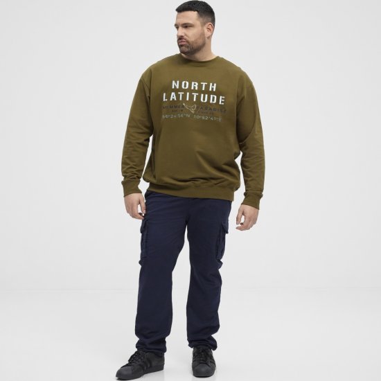 North Latitude Sweatshirt Army Green - Gensere og hettegensere - Store hettegensere - 2XL-14XL