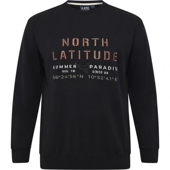 North Latitude Sweatshirt Black TALL - HERREKLÆR MT-6XLT - Klær for høye menn