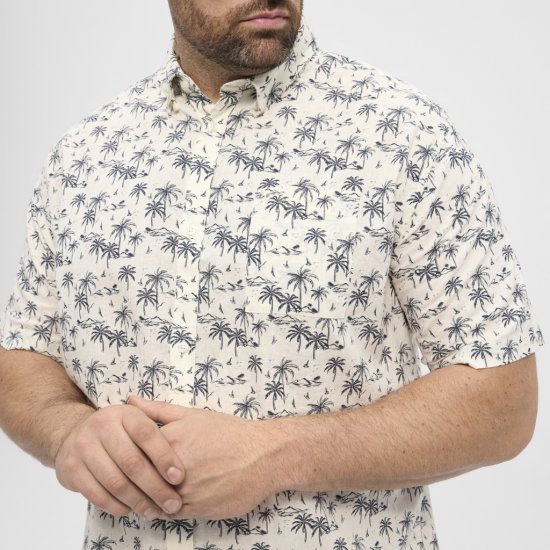 North Latitude Shirt Short Sleeve Off White - Skjorter - Store skjorter - 2XL-8XL