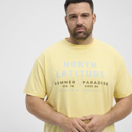 North Latitude T-Shirt Printed Short Sleeve Yellow - T-skjorter - Store T-skjorter - 2XL-14XL