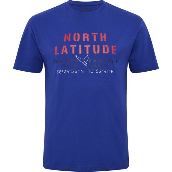 North Latitude T-shirt Printed Short Sleeve Blue - T-skjorter - Store T-skjorter - 2XL-14XL