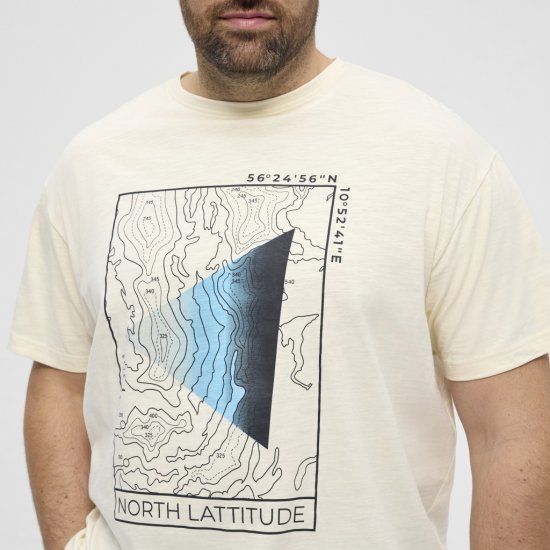 North Latitude T-shirt Printed Short Sleeve Off-White - T-skjorter - Store T-skjorter - 2XL-14XL