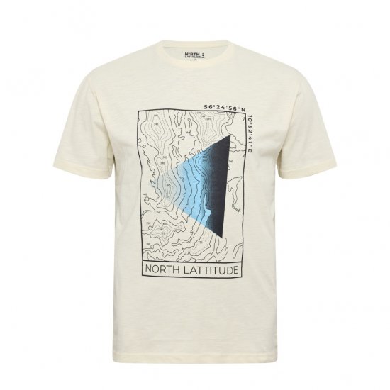 North Latitude T-shirt Printed Short Sleeve Off-White - T-skjorter - Store T-skjorter - 2XL-14XL