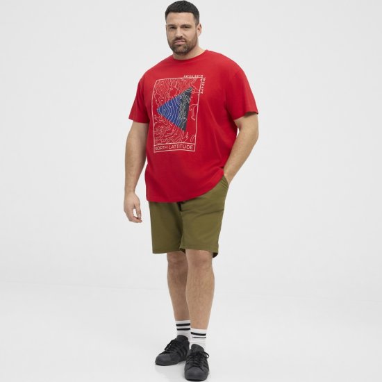 North Latitude T-Shirt Printed Short Sleeve Red - T-skjorter - Store T-skjorter - 2XL-14XL