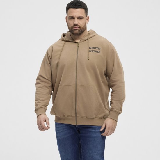 North Latitude Hoodie with Zipper Dark Sand TALL - TALL gensere - 