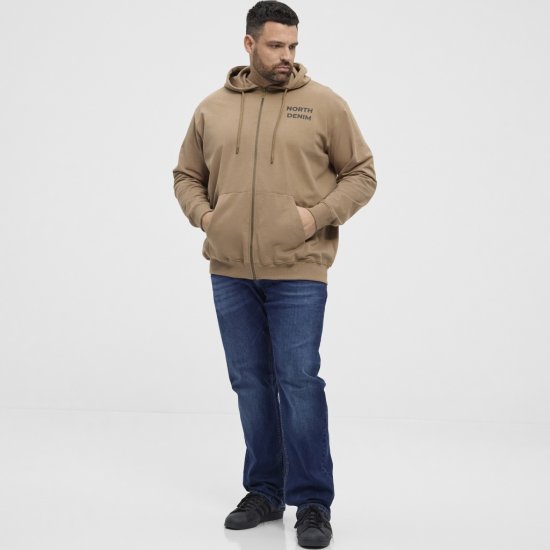 North Latitude Hoodie with Zipper Dark Sand TALL - TALL gensere - 