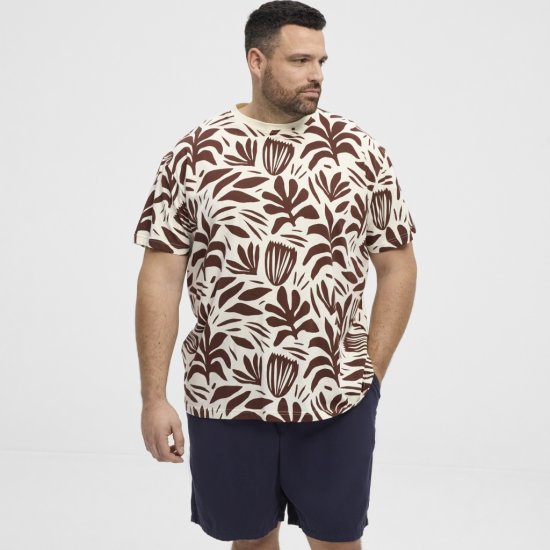 North Latitude T-Shirt Printed Allover Bordeaux - T-skjorter - Store T-skjorter - 2XL-14XL