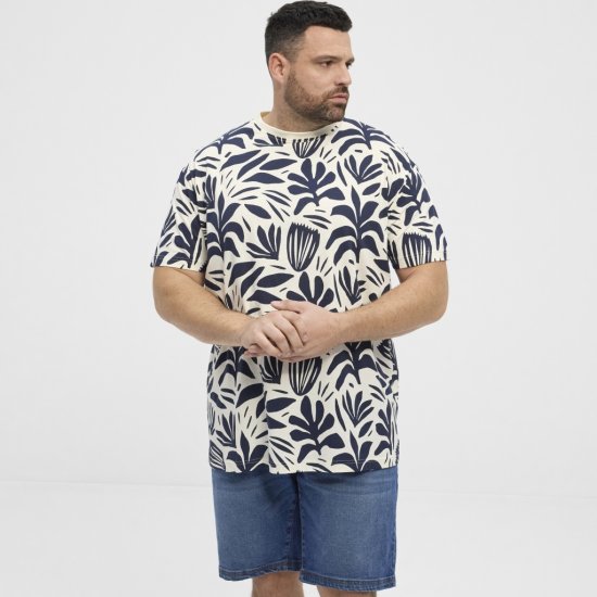 North Latitude T-shirt Allover Printed Navy - T-skjorter - Store T-skjorter - 2XL-14XL