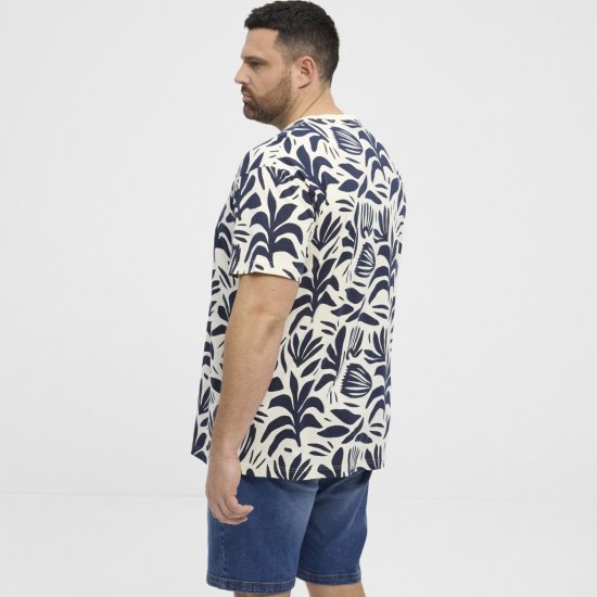 North Latitude T-shirt Allover Printed Navy - T-skjorter - Store T-skjorter - 2XL-14XL