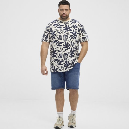 North Latitude T-shirt Allover Printed Navy - T-skjorter - Store T-skjorter - 2XL-14XL