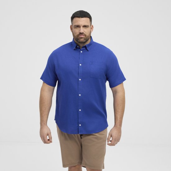 North Latitude Shirt Short Sleeve TALL Blue - HERREKLÆR MT-6XLT - Klær for høye menn
