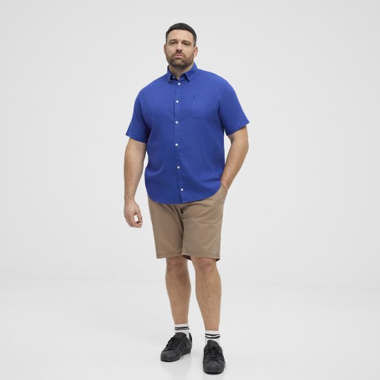 North Latitude Shirt Short Sleeve TALL Blue - HERREKLÆR MT-6XLT - Klær for høye menn