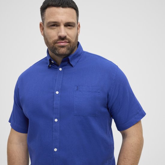 North Latitude Shirt Short Sleeve TALL Blue - HERREKLÆR MT-6XLT - Klær for høye menn