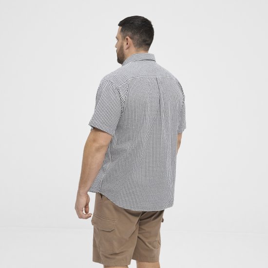 North Latitude Shirt Short Sleeve Checked Grey - Skjorter - Store skjorter - 2XL-8XL