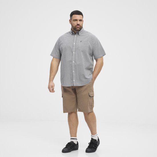 North Latitude Shirt Short Sleeve Checked Grey - Skjorter - Store skjorter - 2XL-8XL