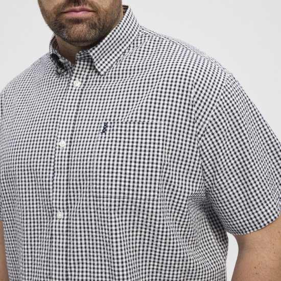 North Latitude Shirt Short Sleeve Checked Grey - Skjorter - Store skjorter - 2XL-8XL