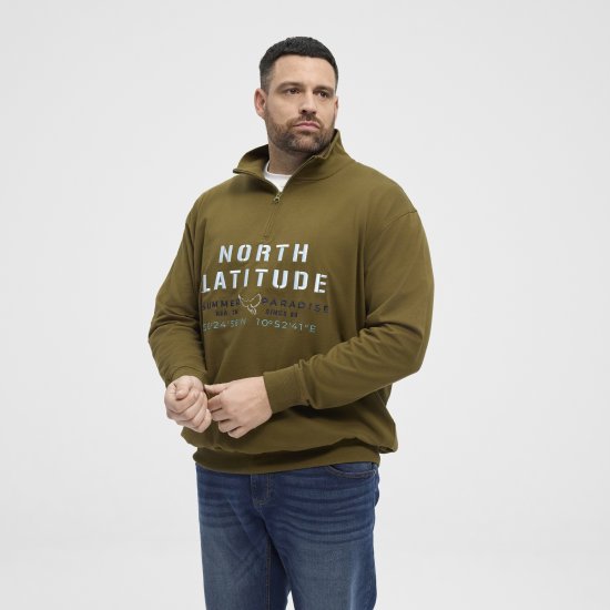 North Latitude Sweatshirt Half-Zip Green - Gensere og hettegensere - Store hettegensere - 2XL-14XL