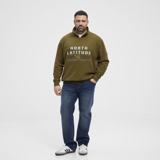North Latitude Sweatshirt Half-Zip Green - Gensere og hettegensere - Store hettegensere - 2XL-14XL