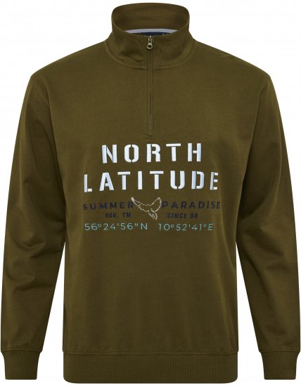 North Latitude Sweatshirt Half-Zip Green - Gensere og hettegensere - Store hettegensere - 2XL-14XL